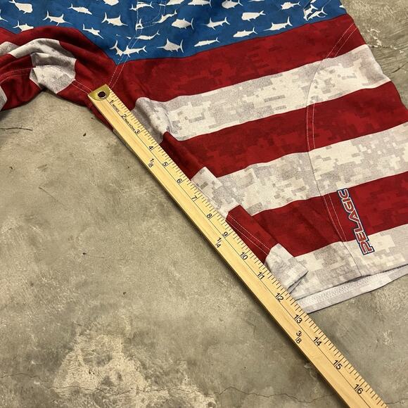 Pelagic Sharkskin Board Shorts Mens Size 32 11.5” Inseam America Flag Drawstring - Picture 2 of 7